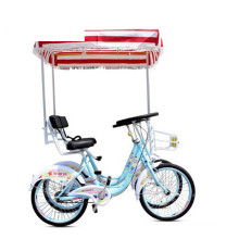 Beautiful red color tandem bike for 3 person/22 inch wheel tandem bike with canvas cloth/high quality tandem bike for a couple